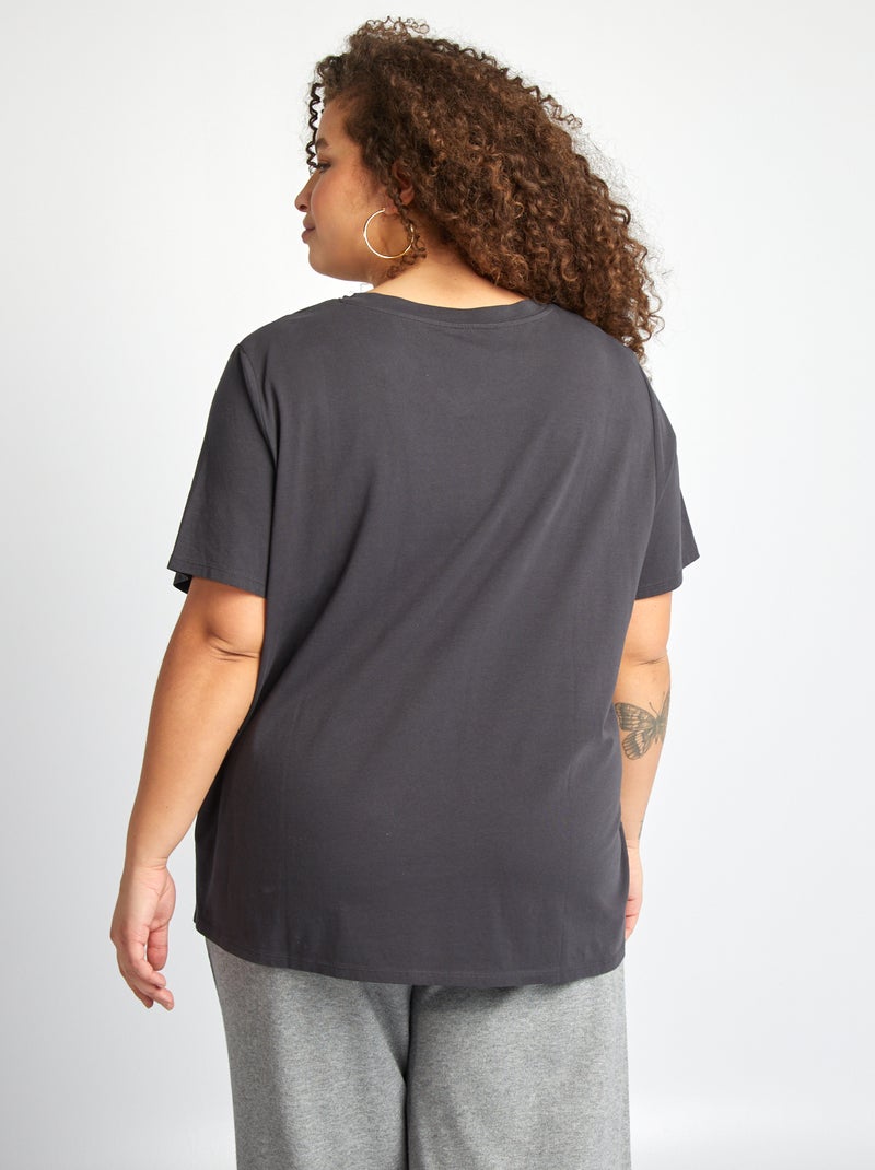 T-shirt de manga curta PRETO - Kiabi