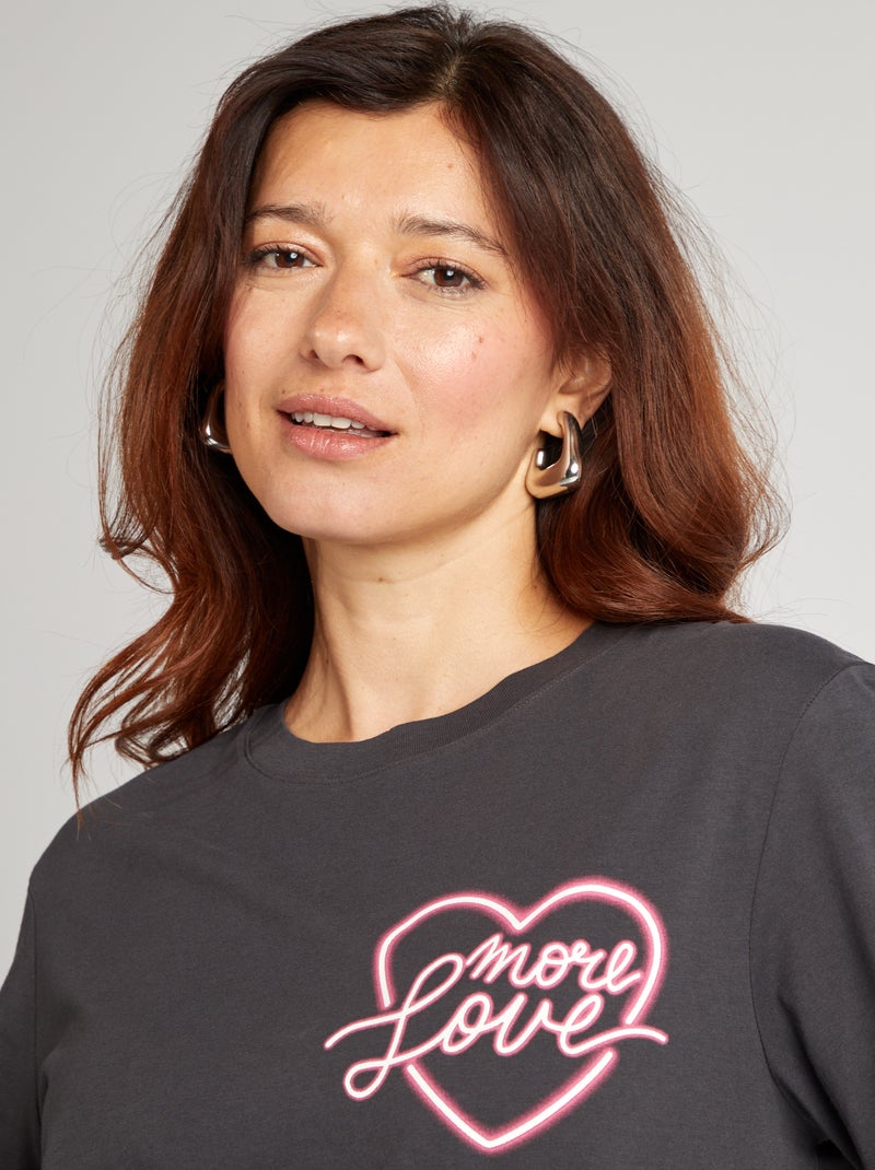 T-shirt de manga curta PRETO - Kiabi