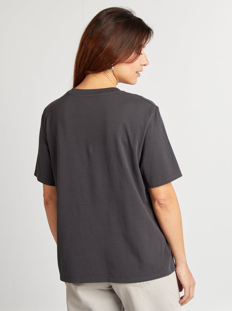 T-shirt de manga curta PRETO - Kiabi