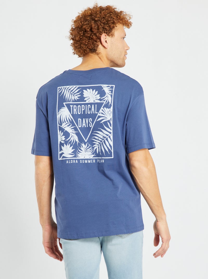 T-shirt de manga curta 'Produkt' Azul - Kiabi