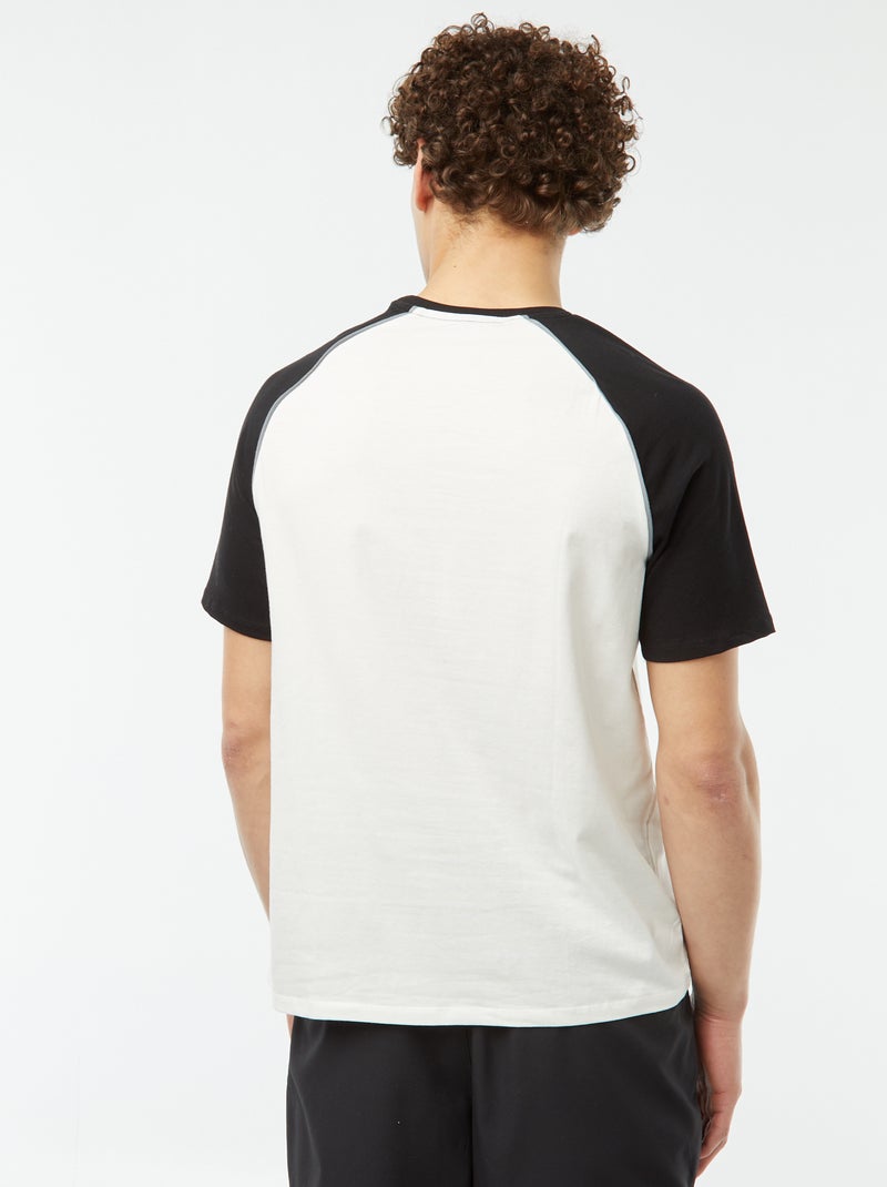 T-shirt de manga curta raglã Branco - Kiabi