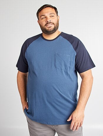 T-shirt de manga curta raglã com bolso frontal