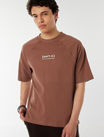 T-shirt de manga curta raglã com estampado