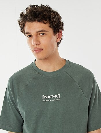 T-shirt de manga curta raglã com estampado