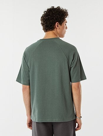 T-shirt de manga curta raglã com estampado