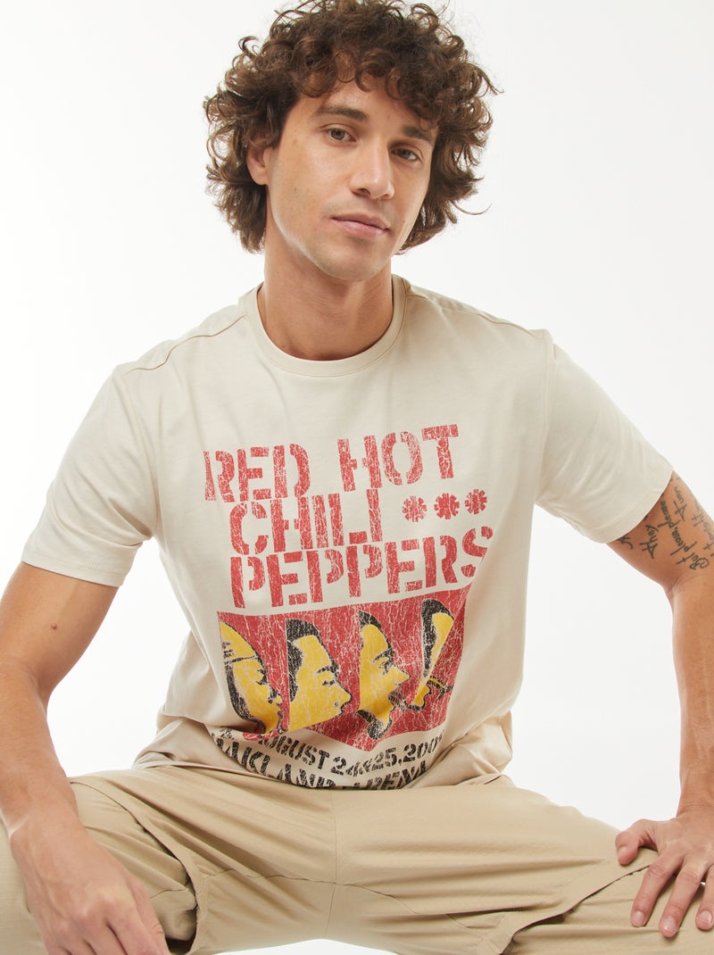 T-shirt de manga curta 'Red Hot Chili Peppers' CINZA - Kiabi