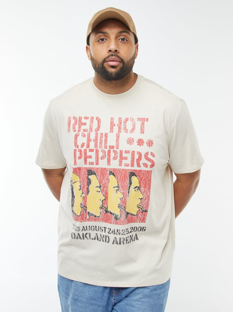 T-shirt de manga curta 'Red Hot Chili Peppers' CINZA - Kiabi