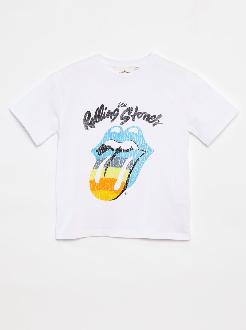 T-shirt de manga curta 'Rolling Stones' Branco - Kiabi