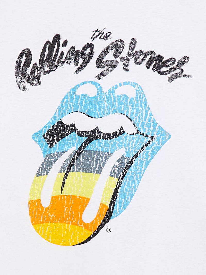 T-shirt de manga curta 'Rolling Stones' Branco - Kiabi