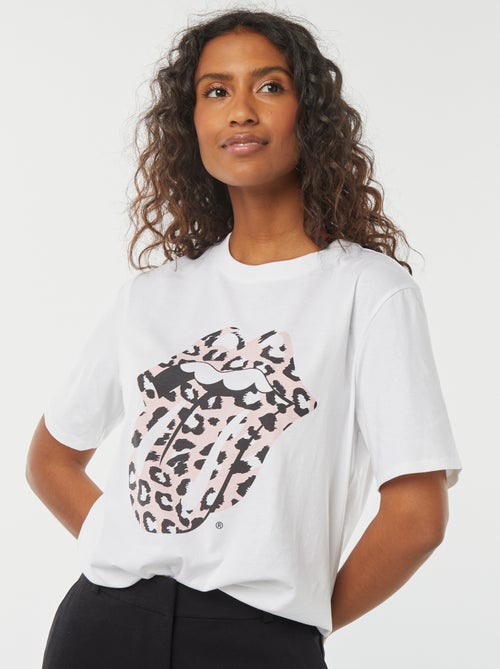 T-shirt de manga curta 'Rolling Stones' - Kiabi