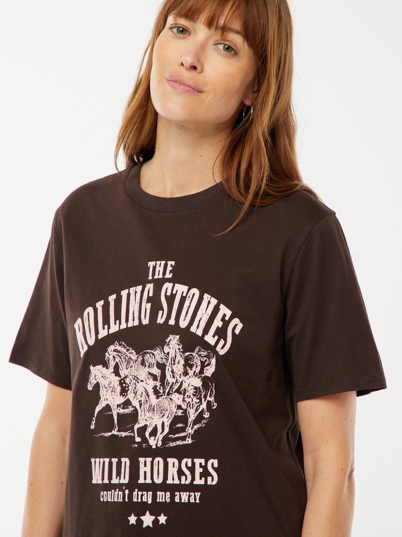 T-shirt de manga curta 'Rolling Stones' CASTANHO - Kiabi