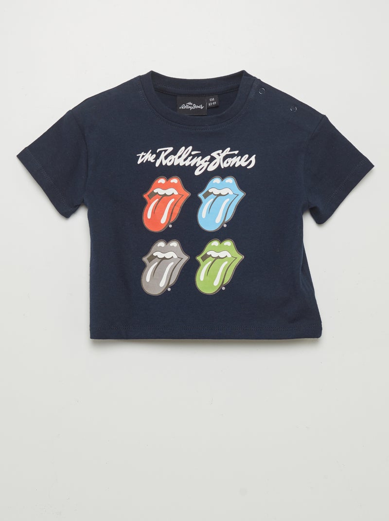 T-shirt de manga curta 'Rolling Stones' PRETO - Kiabi