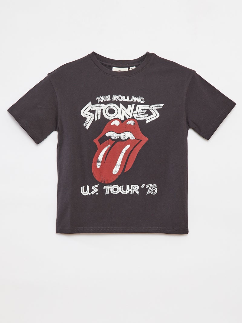 T-shirt de manga curta 'Rolling Stones' PRETO - Kiabi