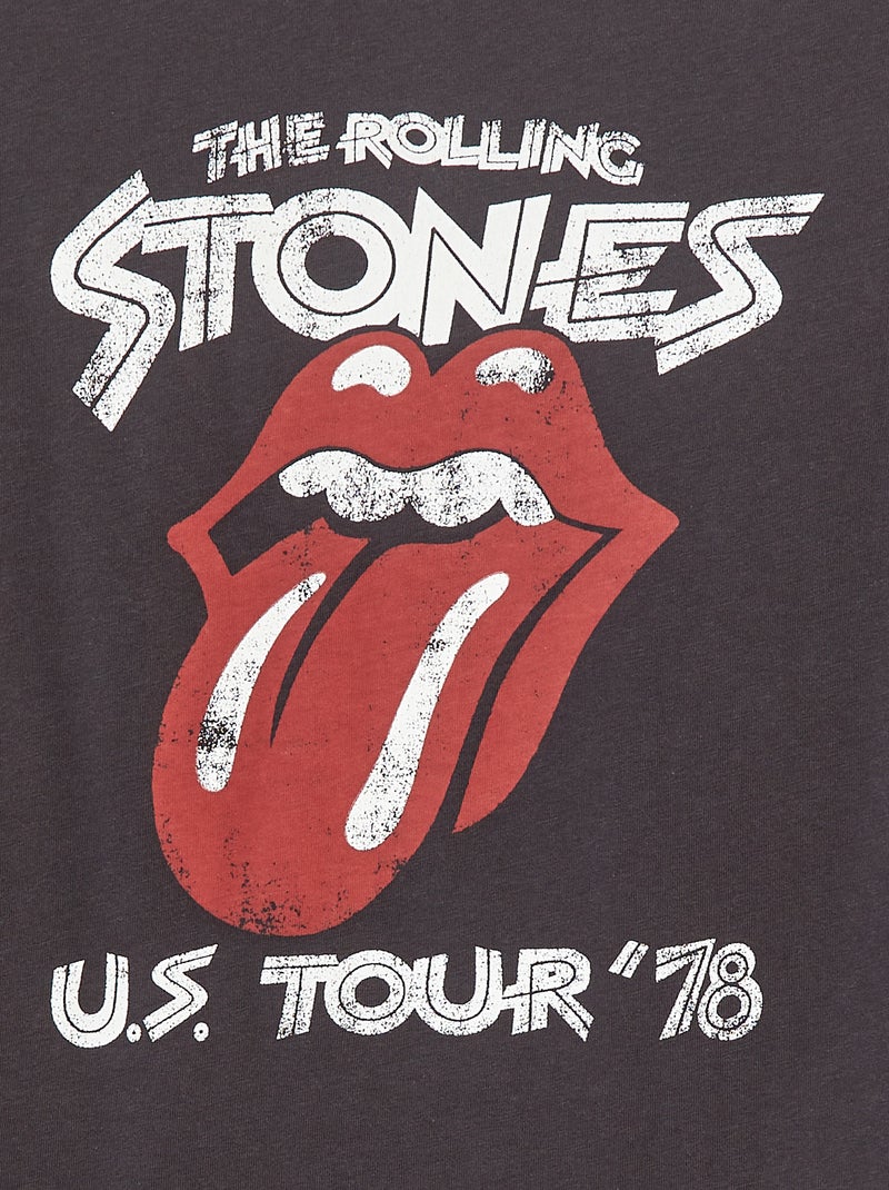T-shirt de manga curta 'Rolling Stones' PRETO - Kiabi