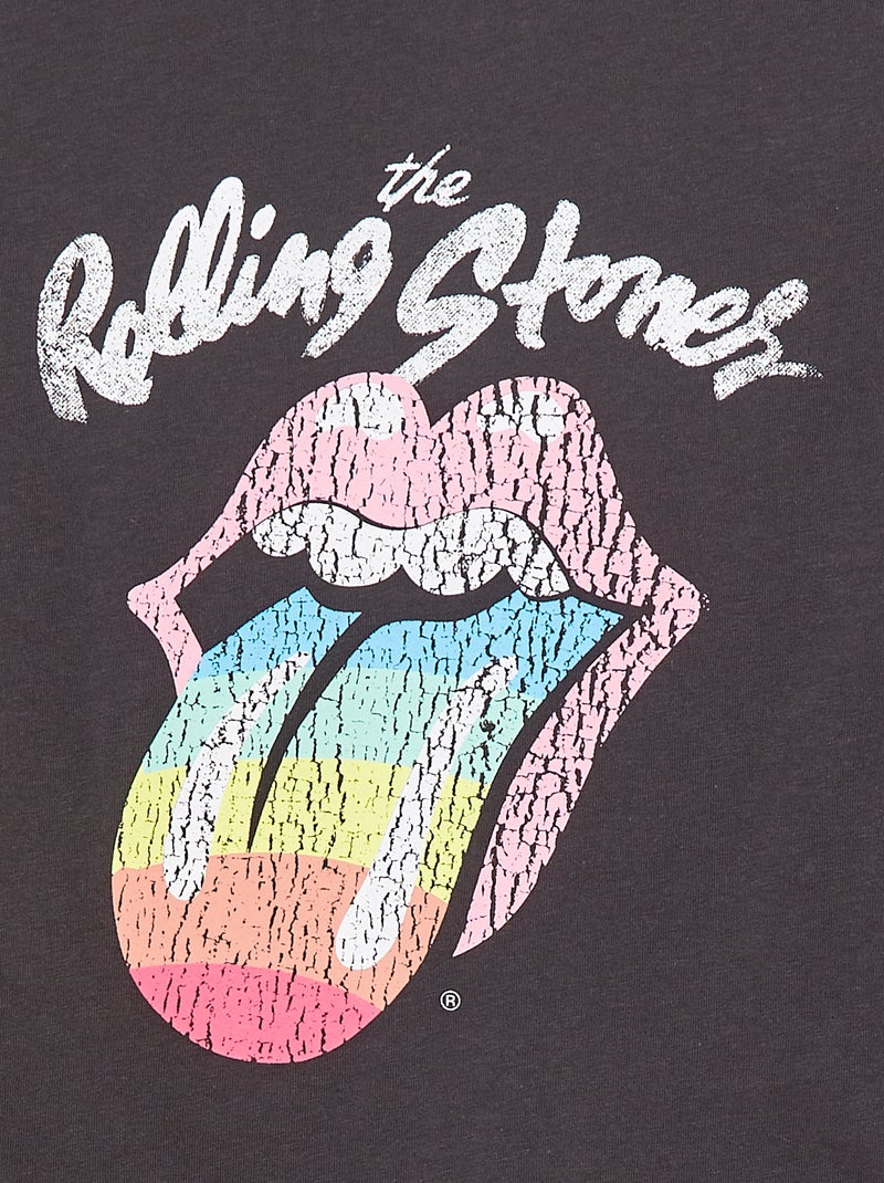 T-shirt de manga curta 'Rolling Stones' PRETO - Kiabi