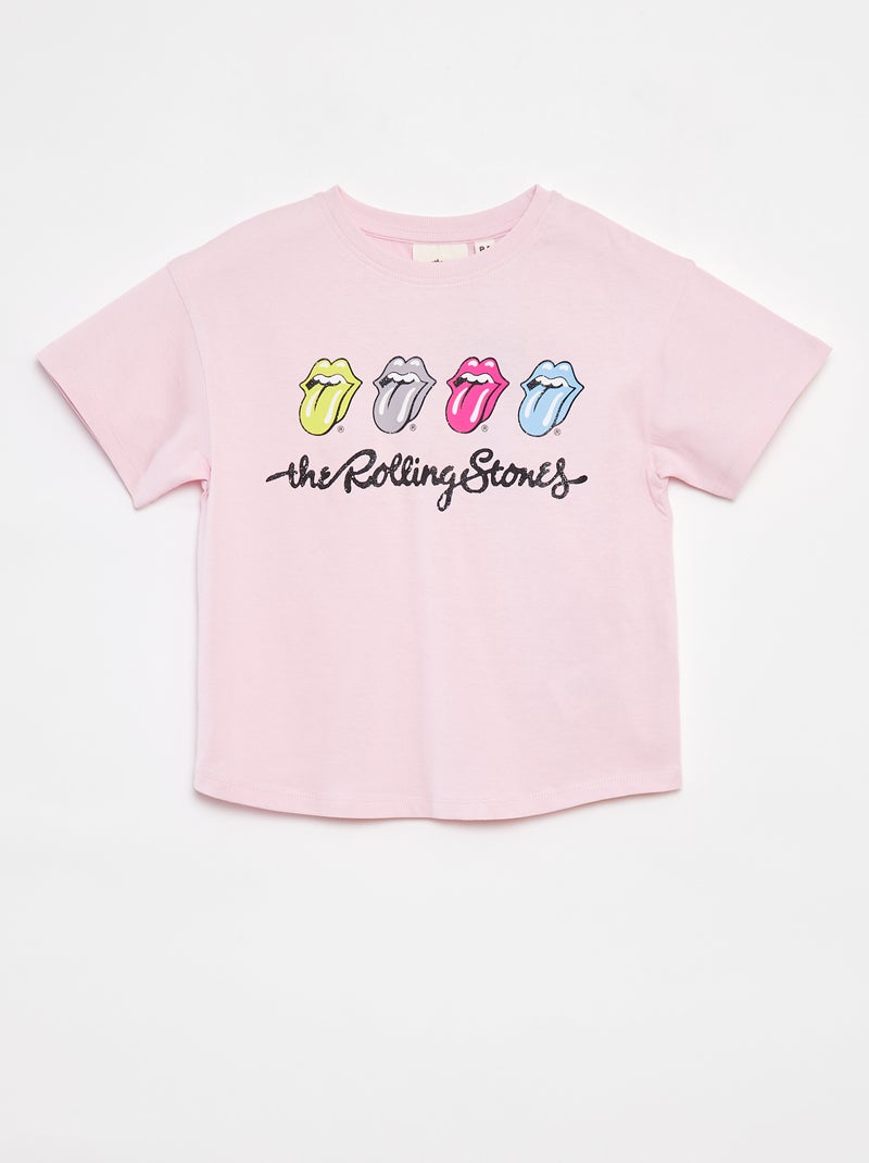 T-shirt de manga curta 'Rolling Stones' ROSA - Kiabi