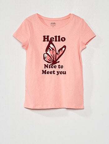 T-shirt em jersey com desenho lúdico - ROSA - Kiabi - 6.00€