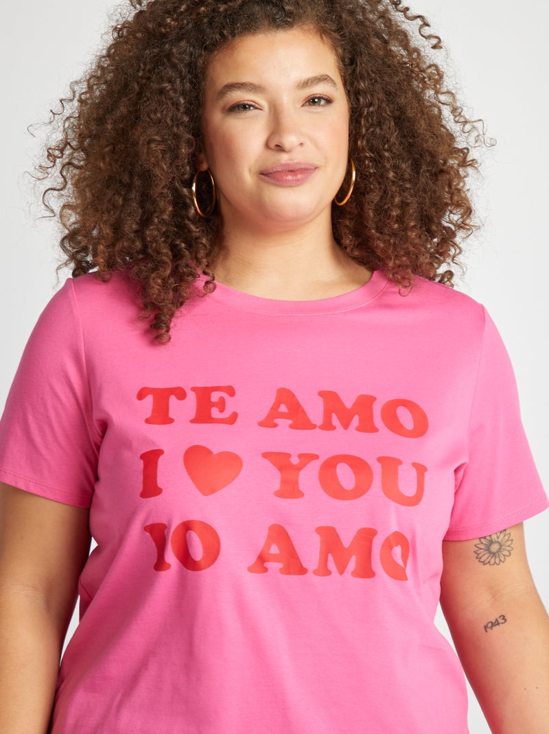 T-shirt de manga curta ROSA - Kiabi