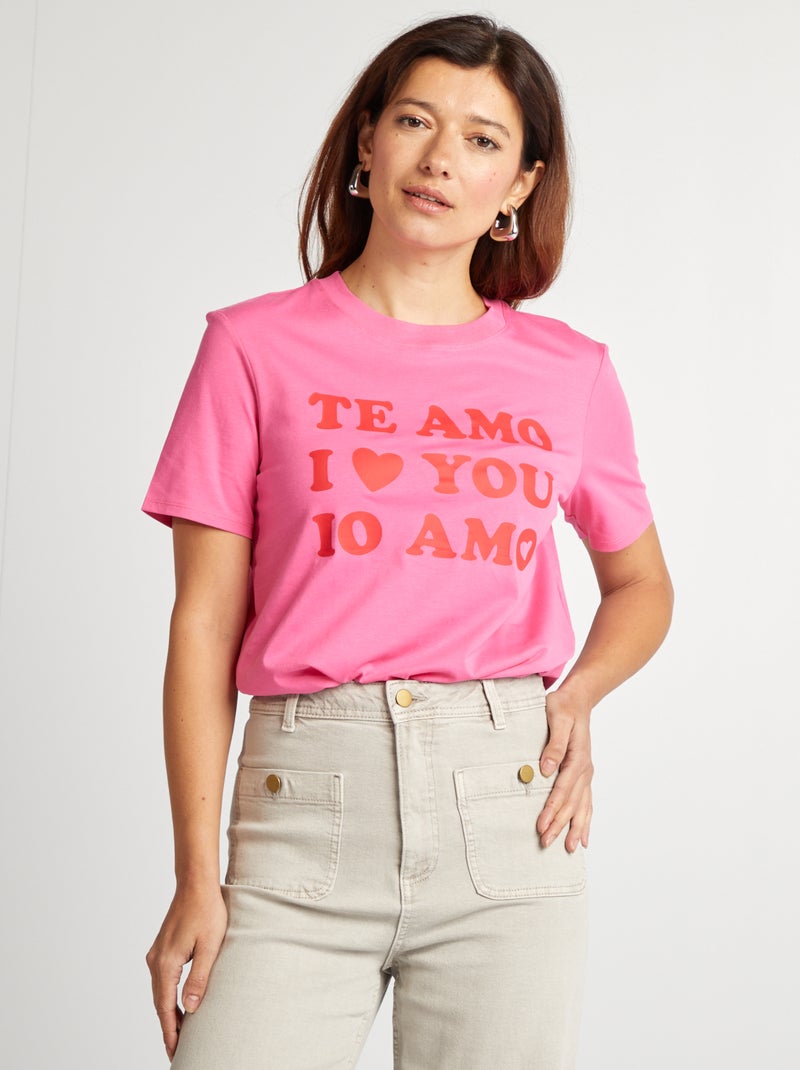 T-shirt de manga curta ROSA - Kiabi