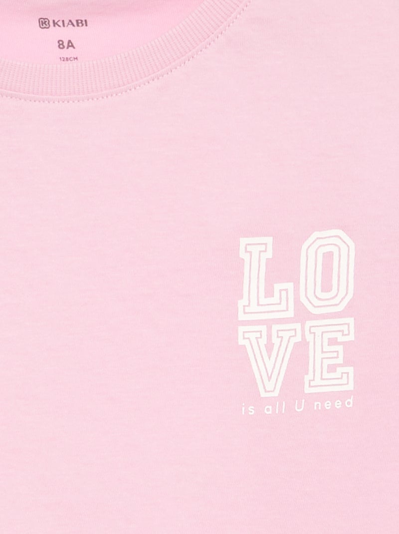T-shirt de manga curta Rosa - Kiabi