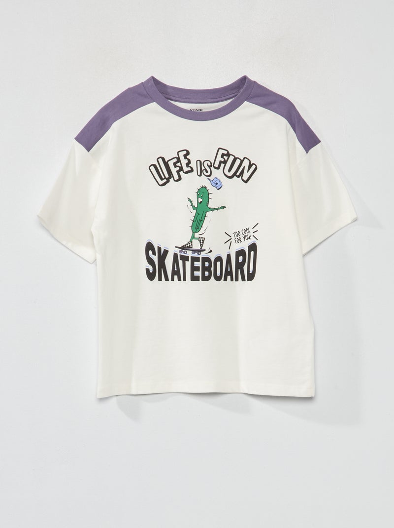 T-shirt de manga curta 'Skate' VIOLETA - Kiabi
