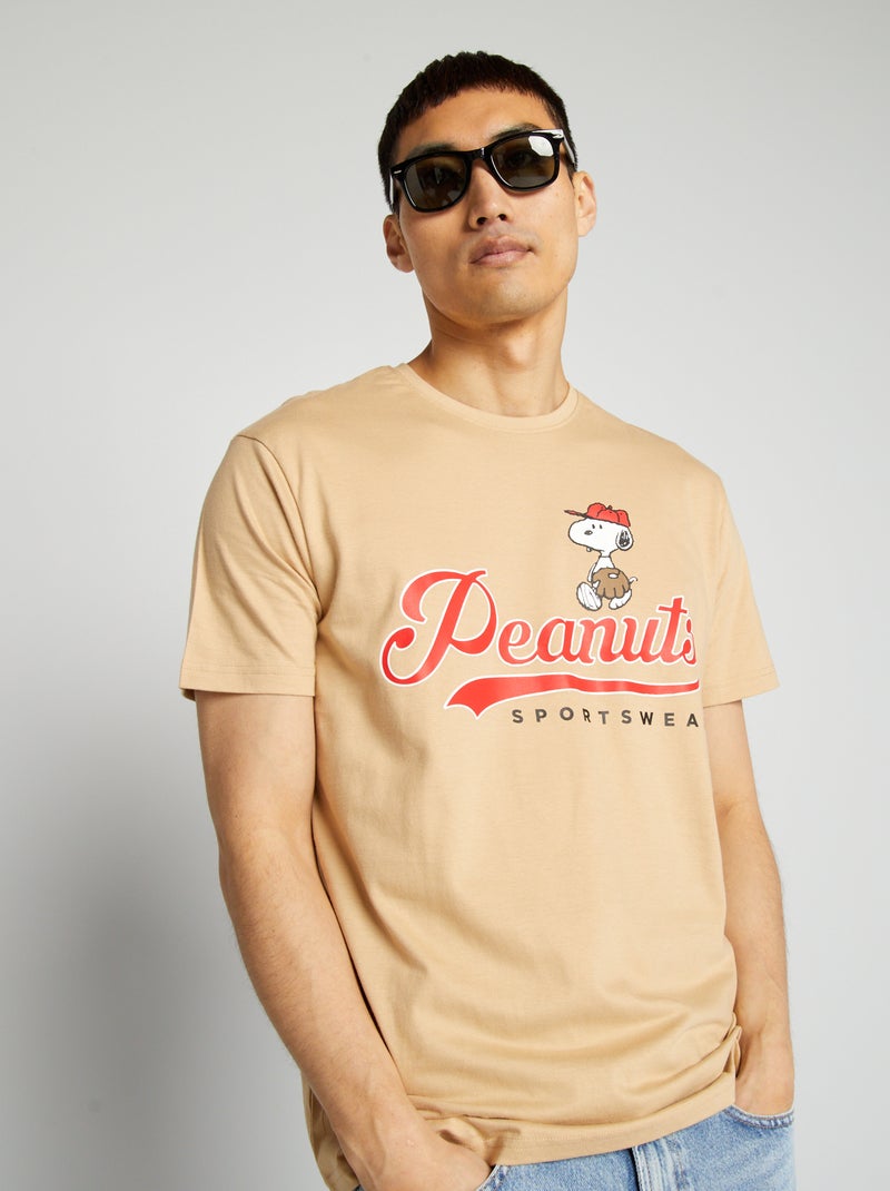 T-shirt de manga curta 'Snoopy' BEGE - Kiabi