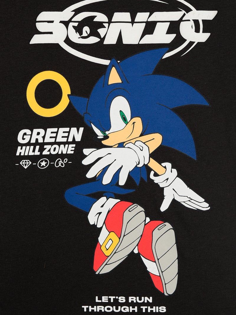 T-shirt de manga curta 'Sonic' Preto - Kiabi