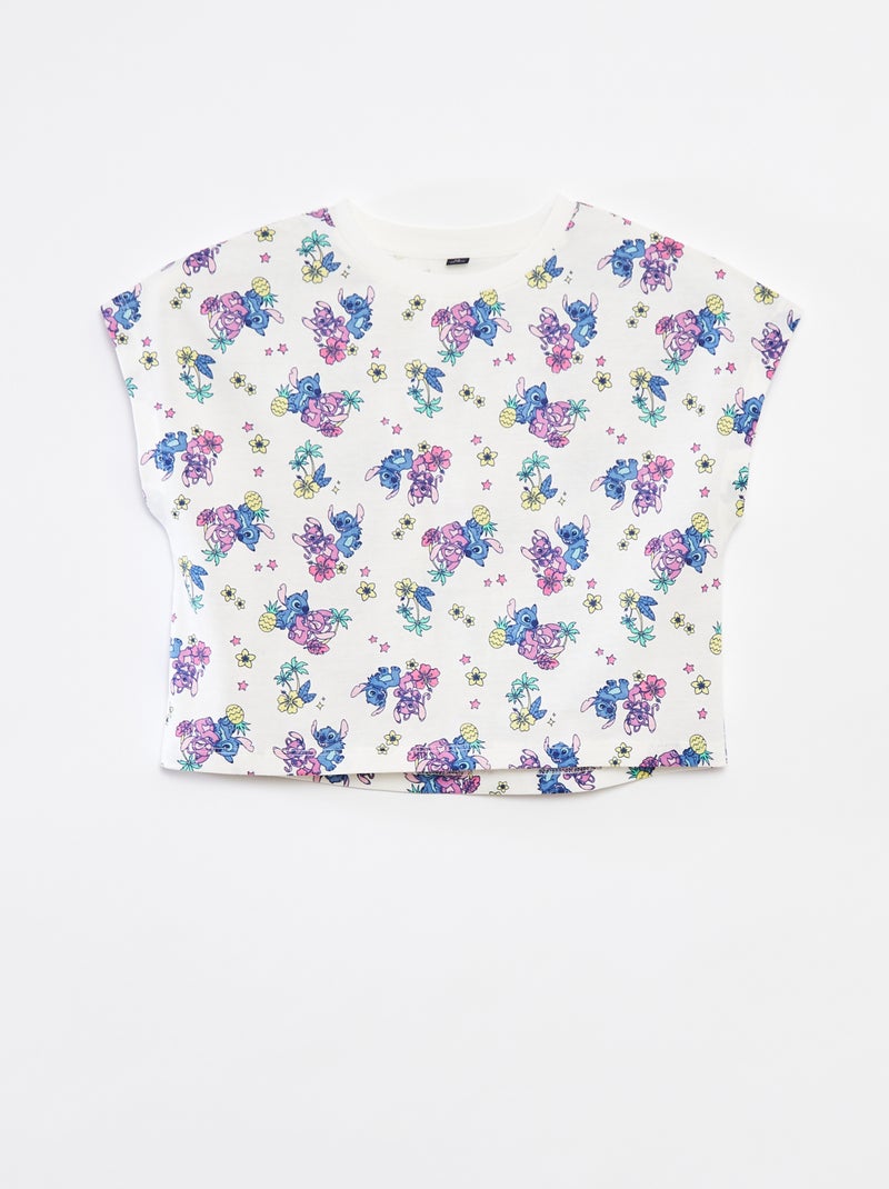 T-shirt de manga curta 'Stitch' Branco - Kiabi