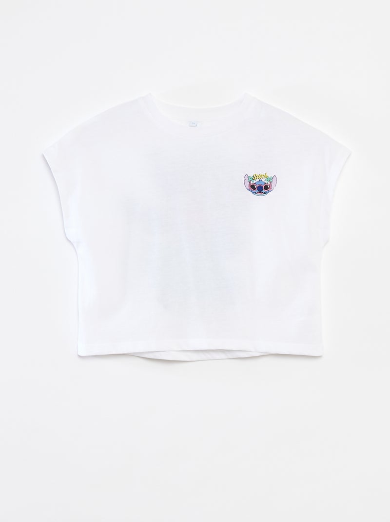 T-shirt de manga curta 'Stitch' Branco - Kiabi