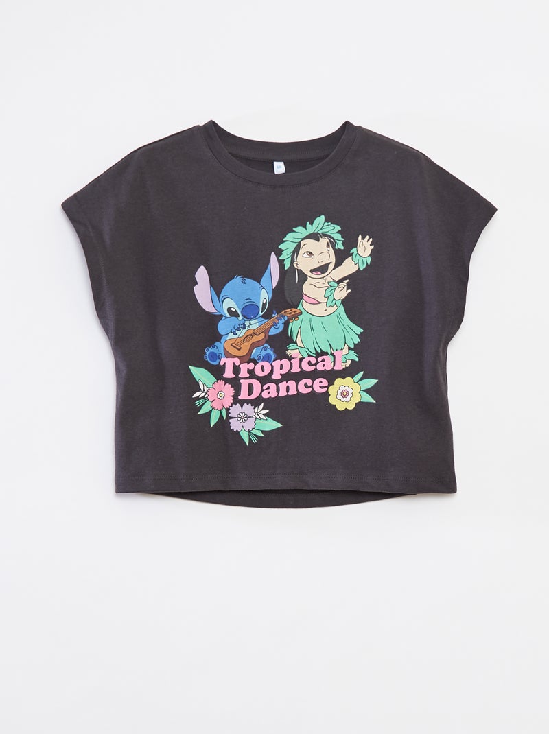 T-shirt de manga curta 'Stitch' Preto - Kiabi