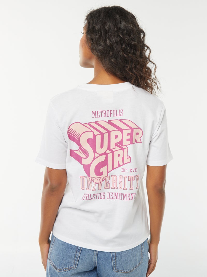 T-shirt de manga curta 'Super-Homem' Branco - Kiabi