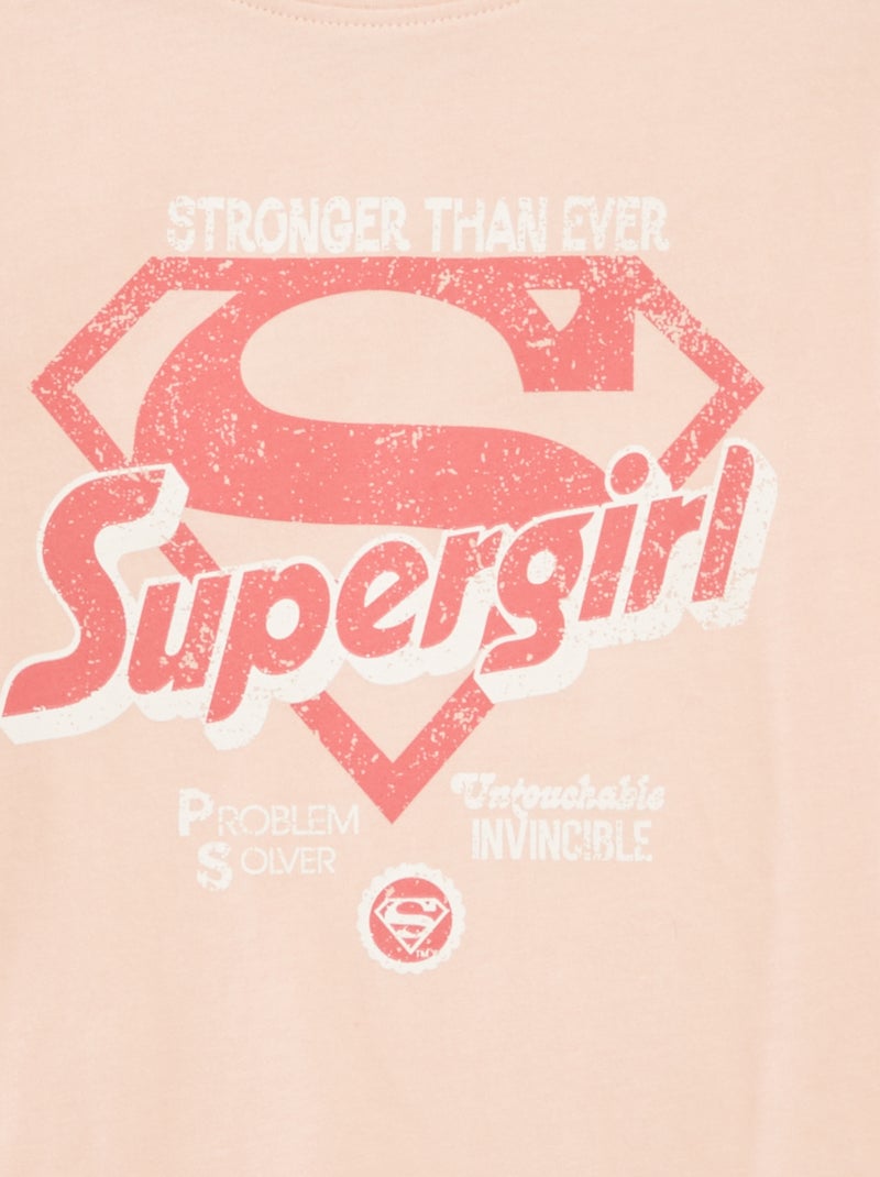 T-shirt de manga curta 'Super-Homem' da 'DC Comics' com estampado frente/verso ROSA - Kiabi