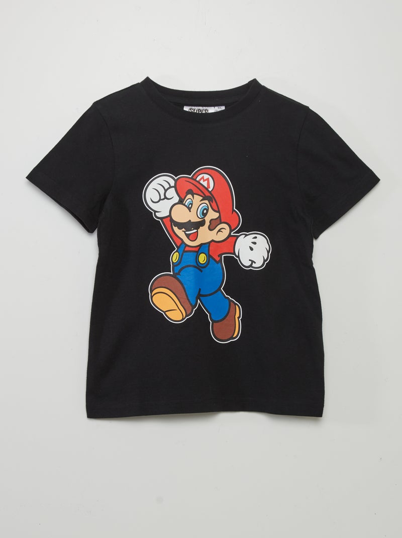 T-shirt de manga curta 'Super Mário' PRETO - Kiabi