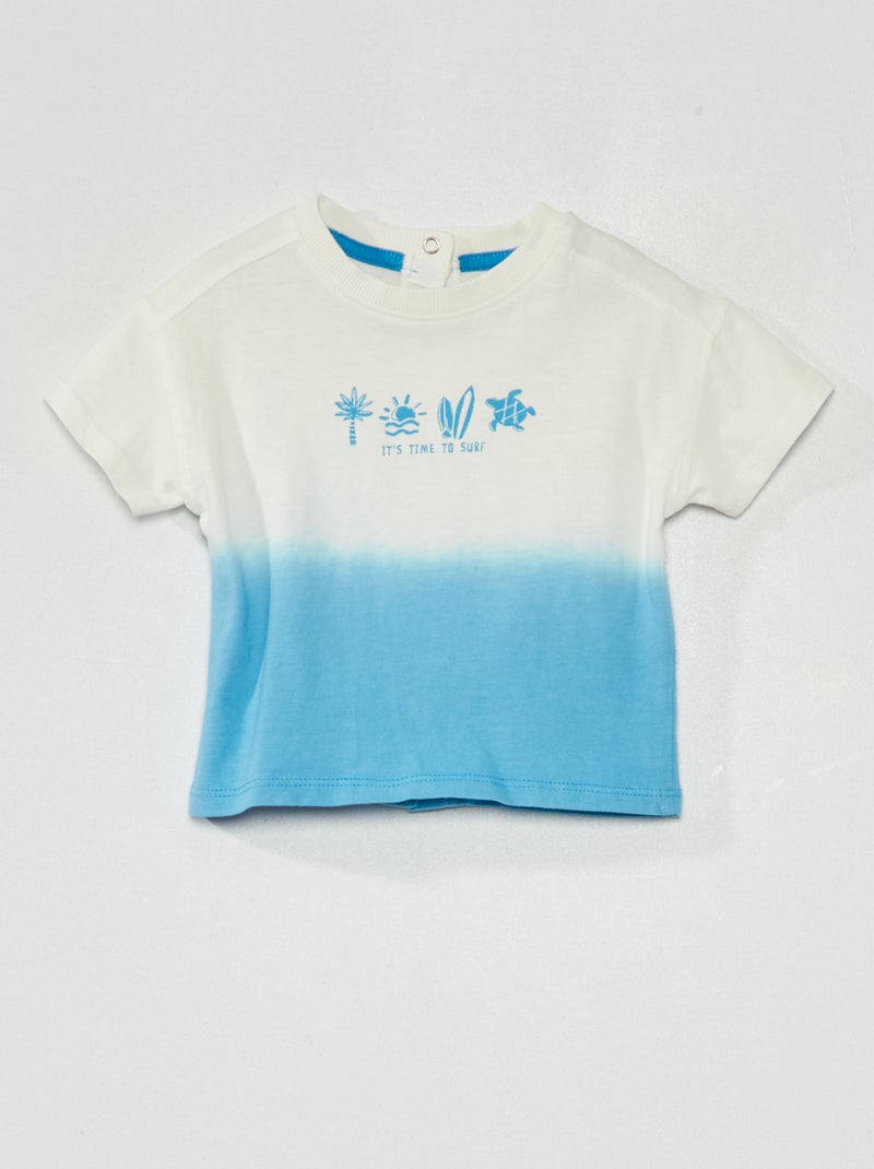T-shirt de manga curta Tie and Dye AZUL - Kiabi