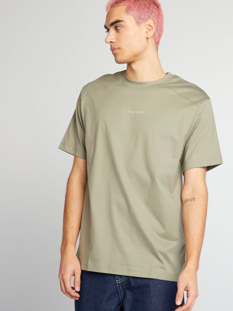 T-shirt de manga curta 'Toronto' VERDE - Kiabi