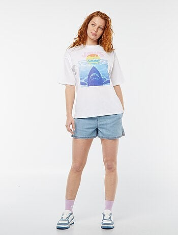 T-shirt de manga curta 'Tubarão'