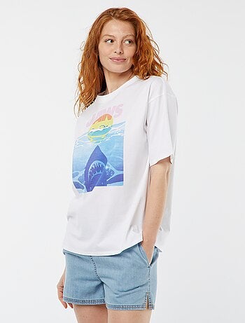 T-shirt de manga curta 'Tubarão'