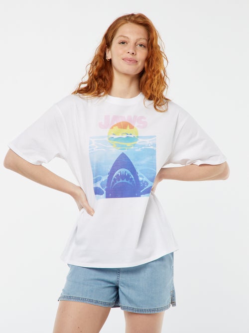 T-shirt de manga curta 'Tubarão' - Kiabi