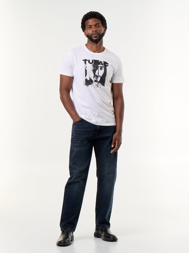 T-shirt de manga curta 'Tupac' Branco - Kiabi