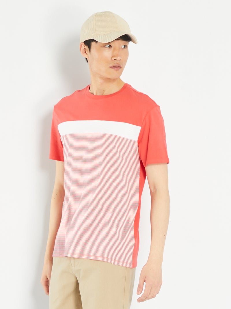 T-shirt de manga curta Vermelho - Kiabi