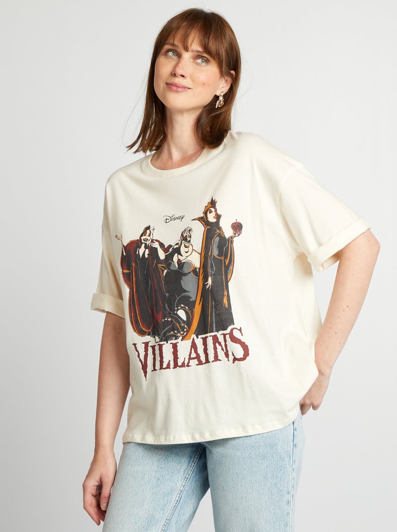 T-shirt de manga curta 'Vilões' da 'Disney' BRANCO - Kiabi