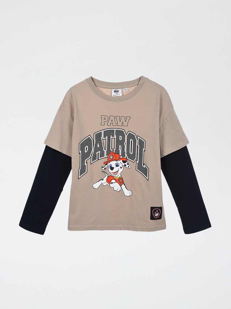 T-shirt de manga dupla 'Patrulha Canina' Bege - Kiabi