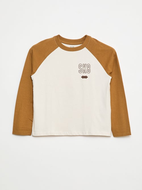 T-shirt de manga em raglã - Kiabi