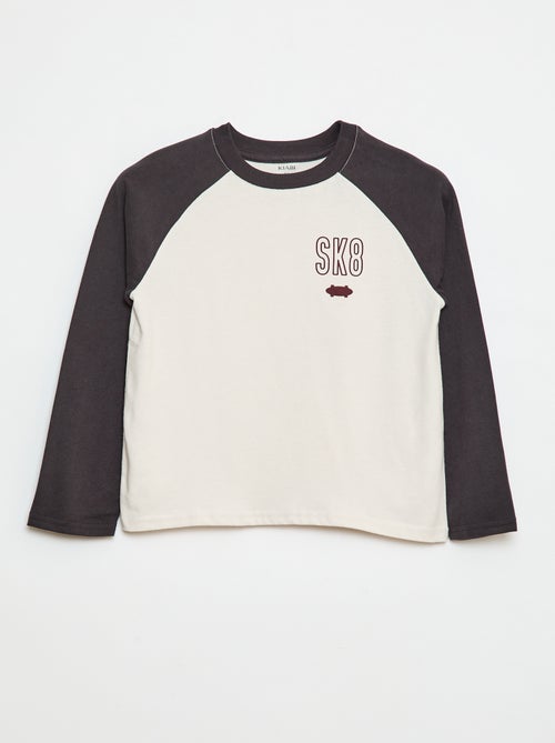 T-shirt de manga em raglã - Kiabi