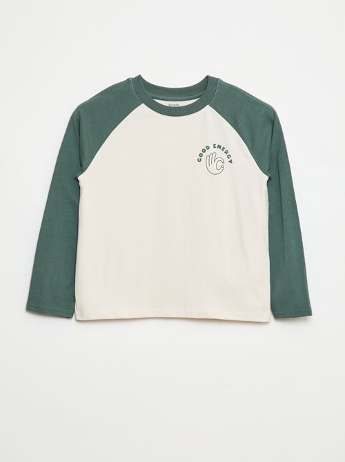 T-shirt de manga em raglã - Kiabi