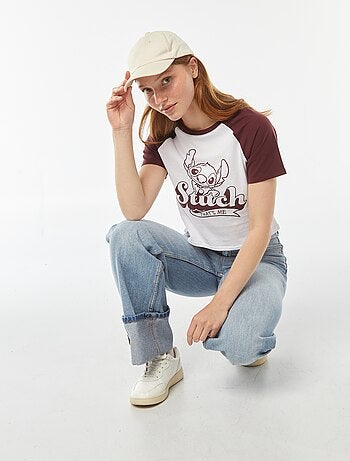 T-shirt de manga raglã 'Stitch'