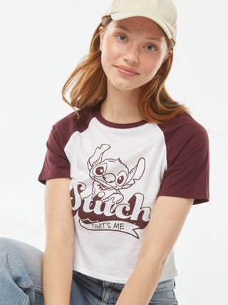 T-shirt de manga raglã 'Stitch'
