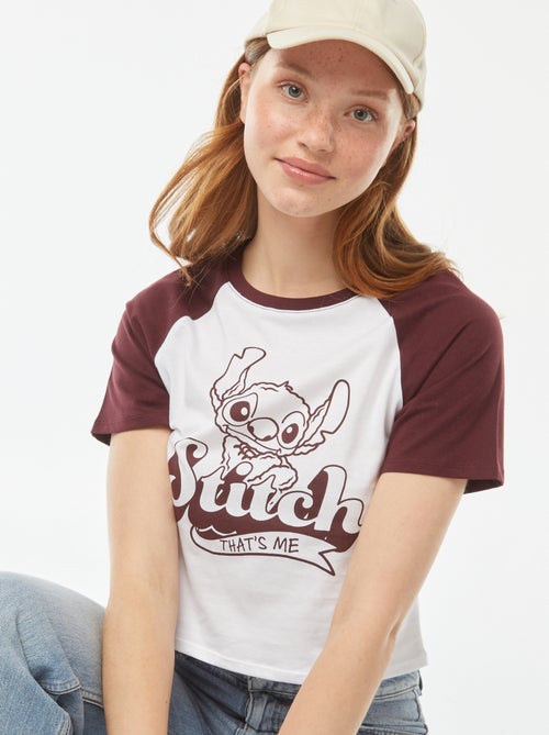 T-shirt de manga raglã 'Stitch' - Kiabi