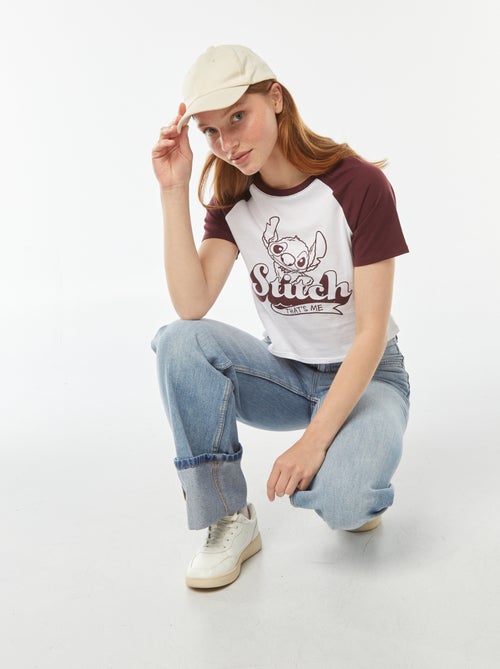 T-shirt de manga raglã 'Stitch' - Kiabi