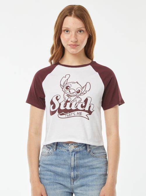 T-shirt de manga raglã 'Stitch' - Kiabi